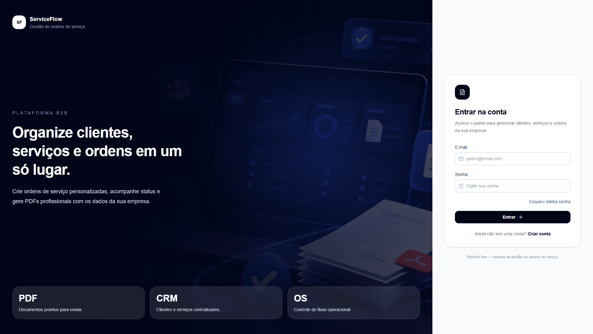 Capa do projeto ServiceFlow